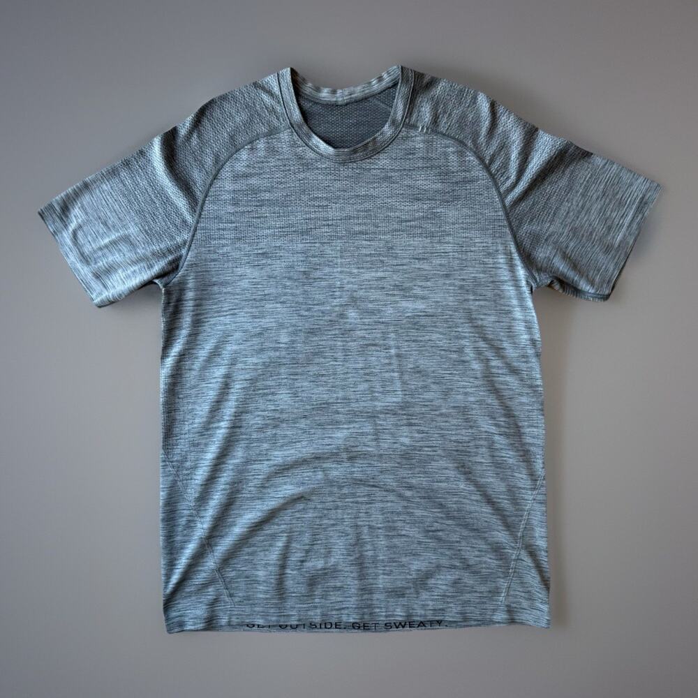 Lululemon Vent Shirt Medium Gray Yoga Running Workout Sportswear Athleisurea
